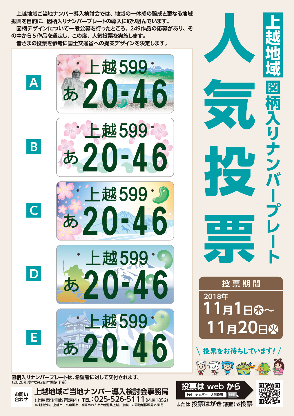 ご当地ナンバー人気投票 日締切り ニュース 上越妙高タウン情報
